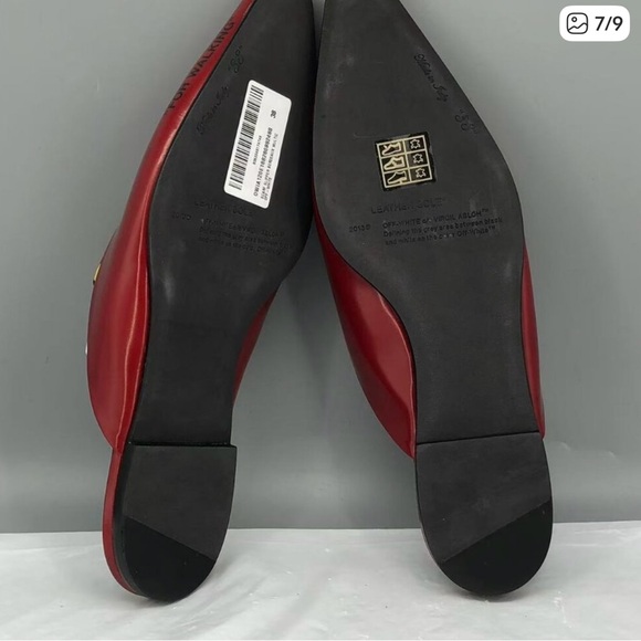 NIB Authentic Off-White Red Women's Mules - Picture 7 of 8